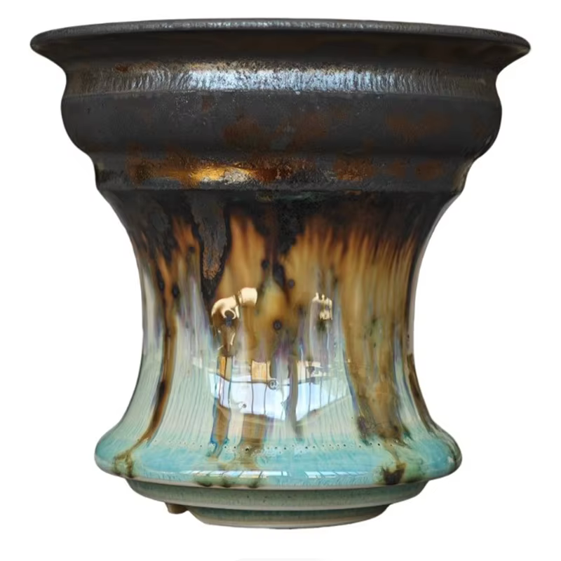 Pot en porcelaine émaillée coloré pour plantes grimpantes