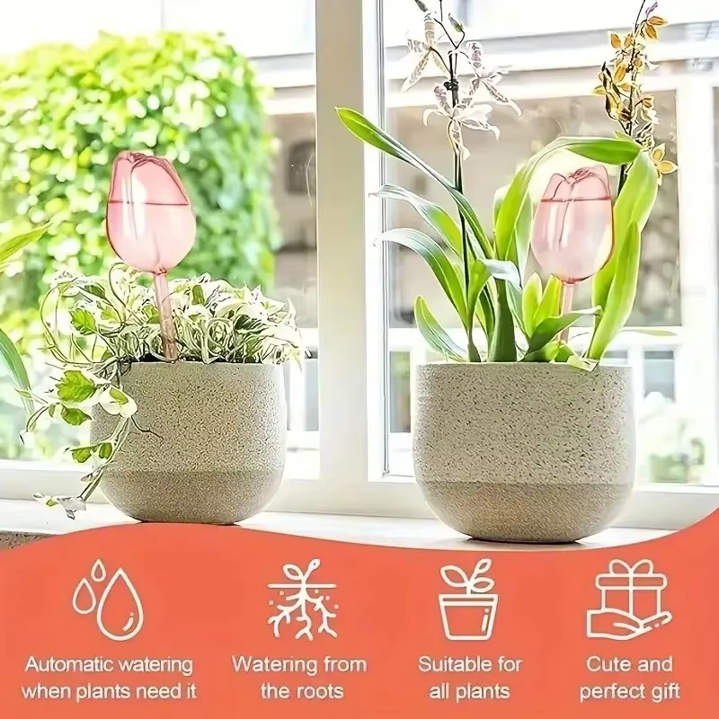 Boules d'arrosage pour plantes tulipes roses
