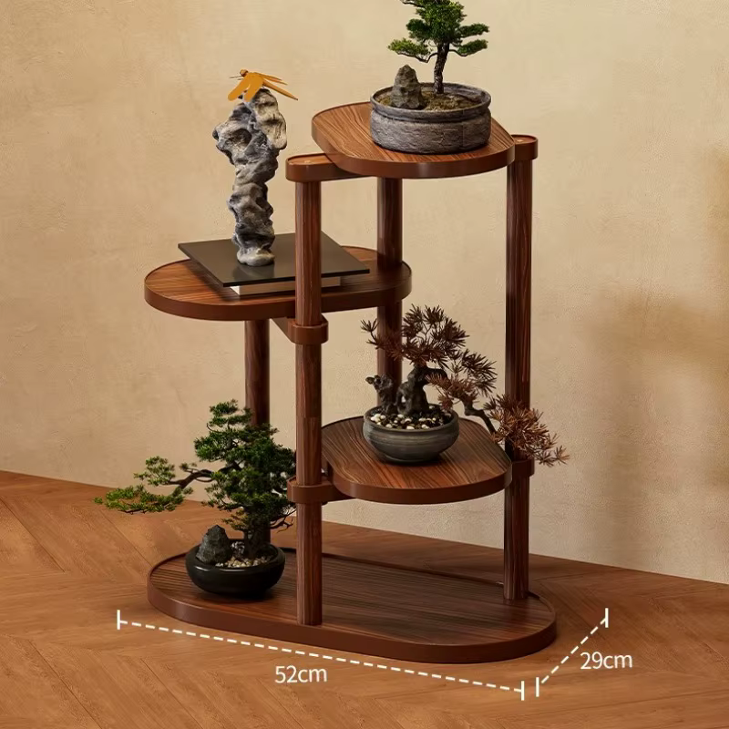 Support de plantes blanc en bois pour plusieurs fleurs