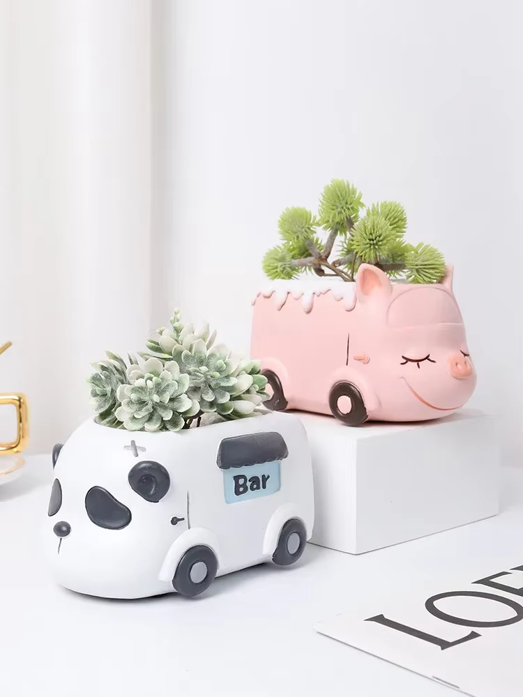Pot de plantes succulentes en résine