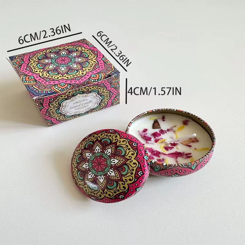 Bougie parfumée à la cire de soja et aux fleurs séchées