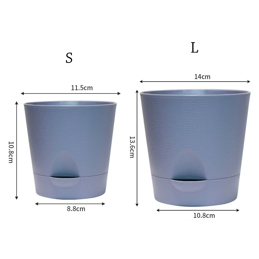 Pot de fleurs multicolore auto-arrosant en plastique