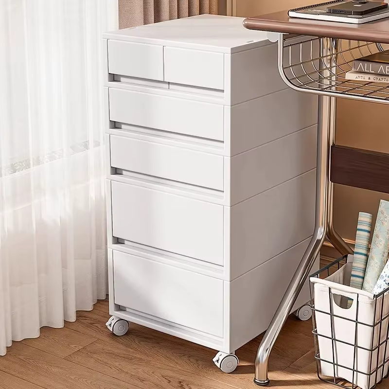 Armoire de rangement de bureau mobile avec tiroirs – Organisateur pour bureau/sous-bureau, chariot roulant à plusieurs niveaux pour papeterie et documents
