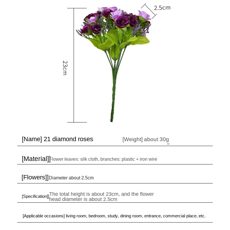 Bouquet de roses simulées
