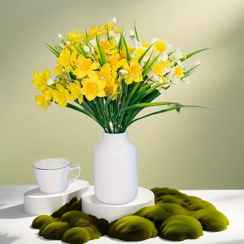 Fleurs de jonquille artificielles pour l'extérieur