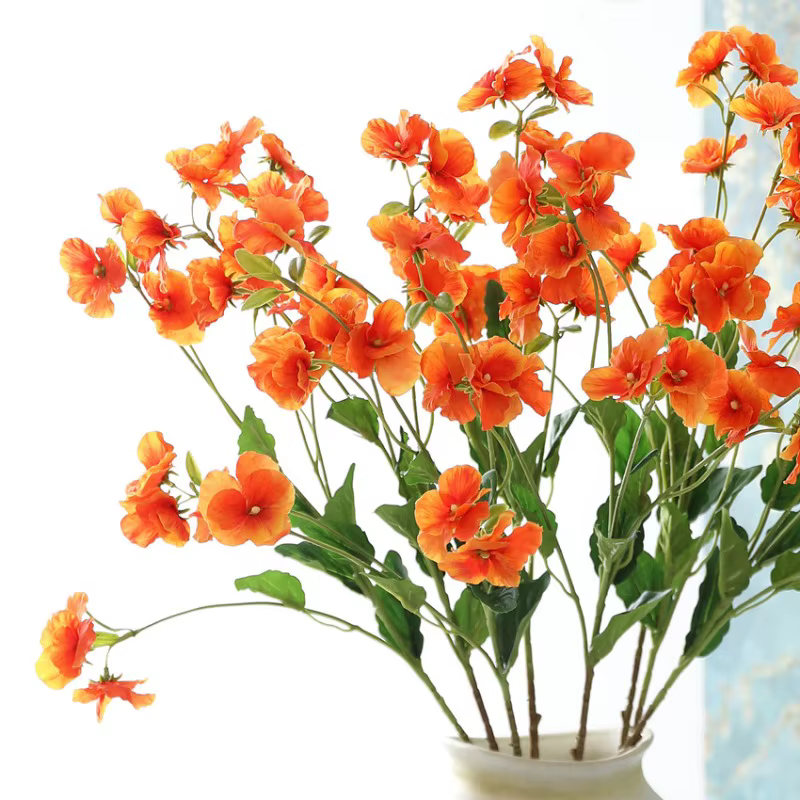 5 pièces de fleurs artificielles en soie blanches