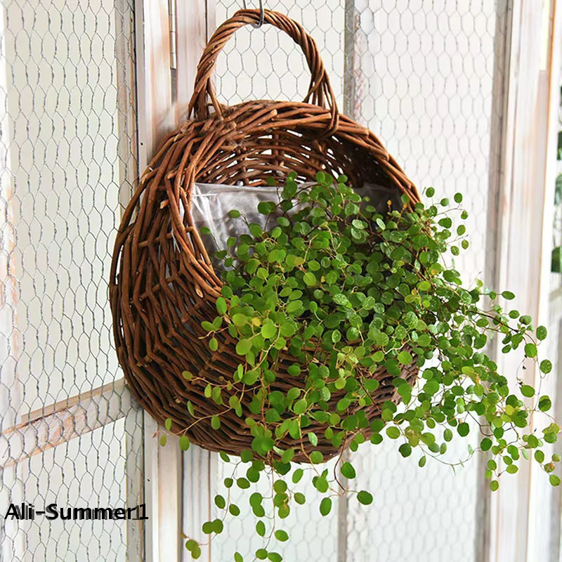 Jardinière murale en rotin tressé faite à la main