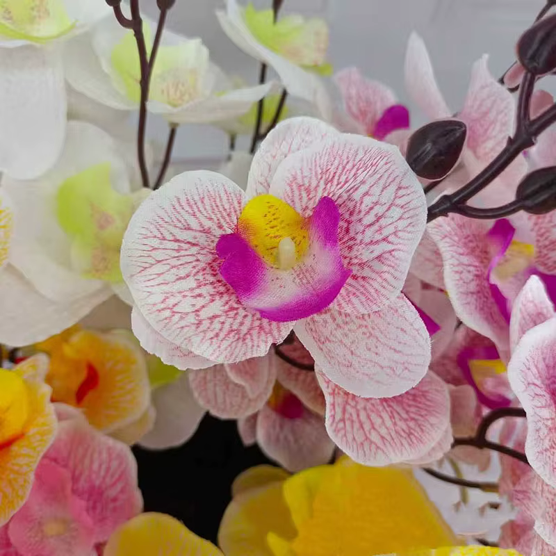 Fleur artificielle d'orchidée papillon à 5 fourchues
