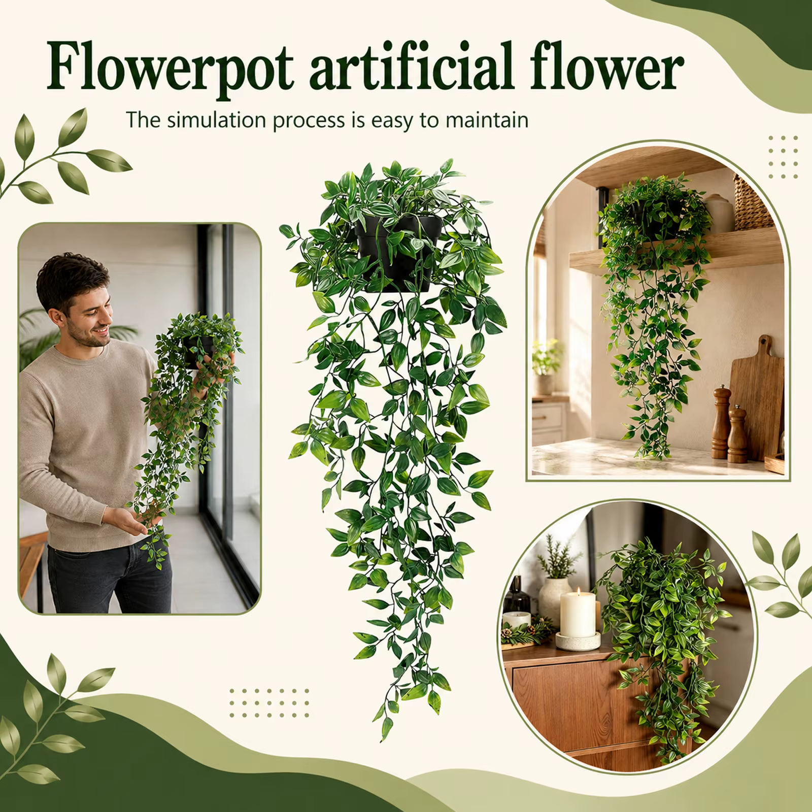 Plante artificielle grimpante avec pot