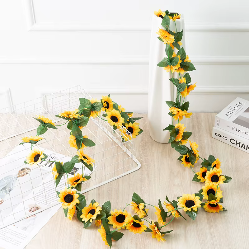 Fleurs artificielles de tournesol de 2.3m