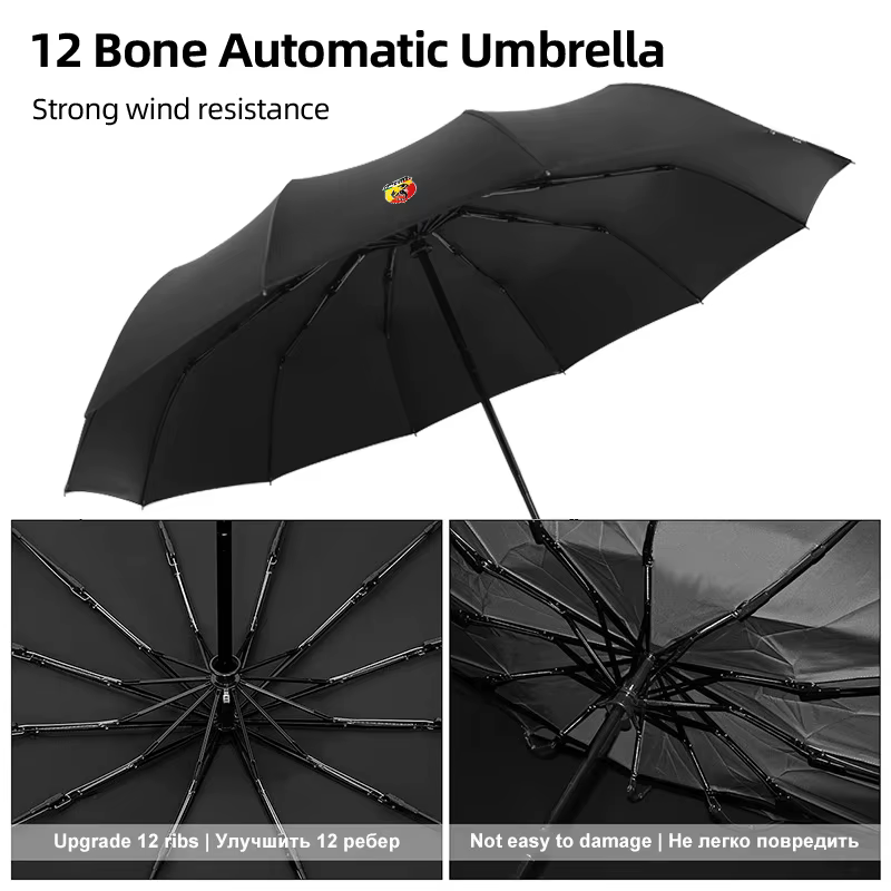 Parapluie pliable Compact entièrement automatique, accessoires de voiture personnalisés pour Abbas Abarth Fiat Punto124/125/500 Stilo Ducato
