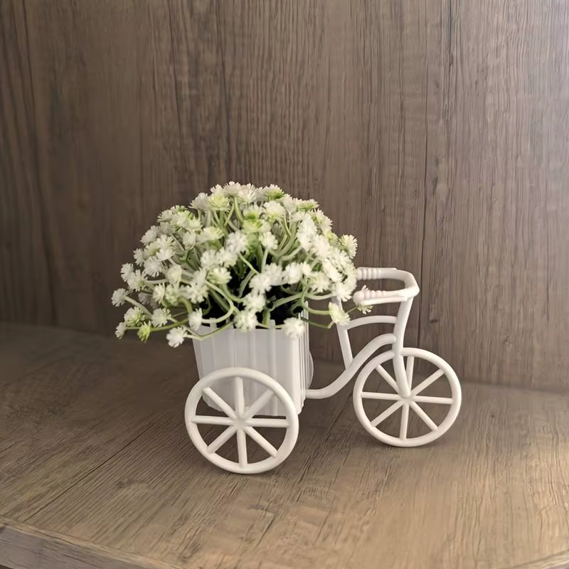 Panier de fleurs de vélo de style moderne de luxe léger avec de belles