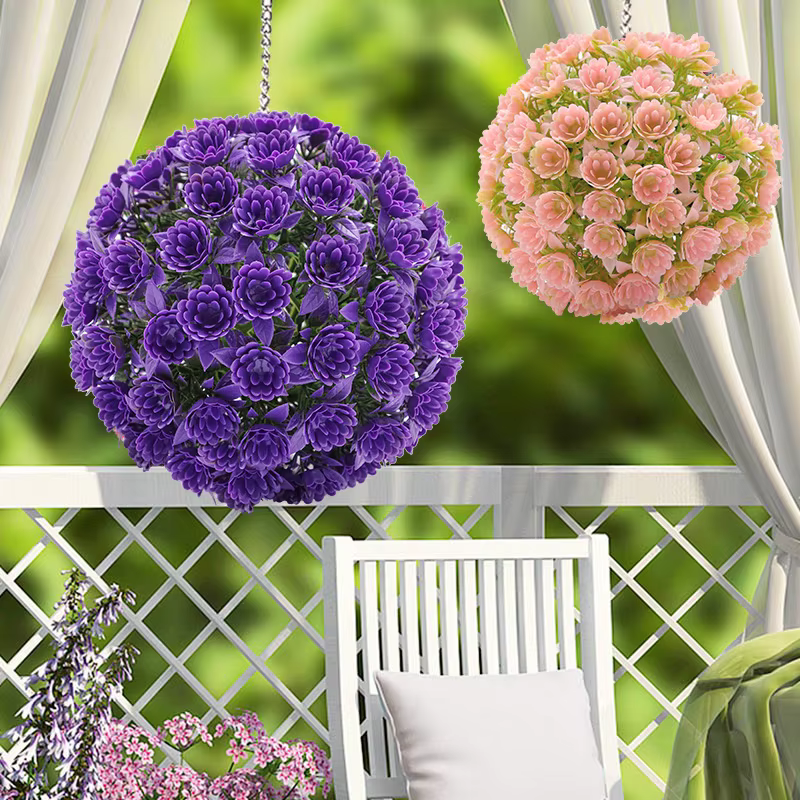Boules de fleurs artificielles