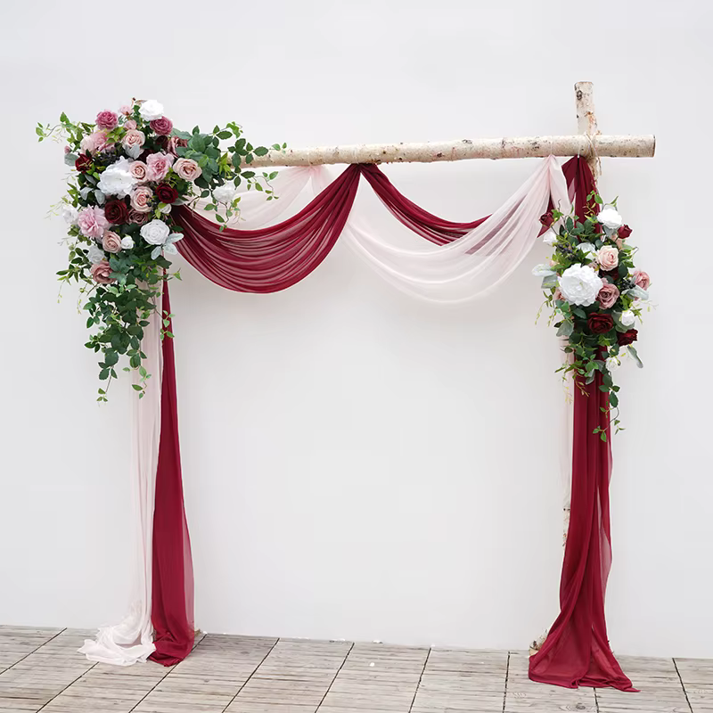 Pâte de haricots Rose pivoine verdure accrocher fleur rangée en plein air mariage Banquet toile de fond décor Arrangement Floral événement fournitures H864604