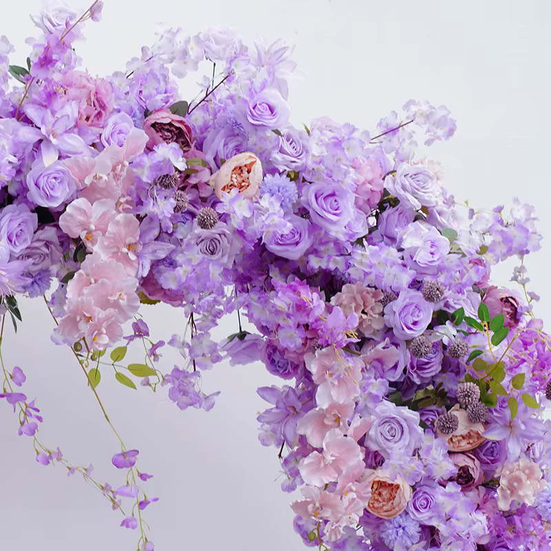 C8645 violet Rose cerisier fleur mariage arc décor Arrangement Floral signe