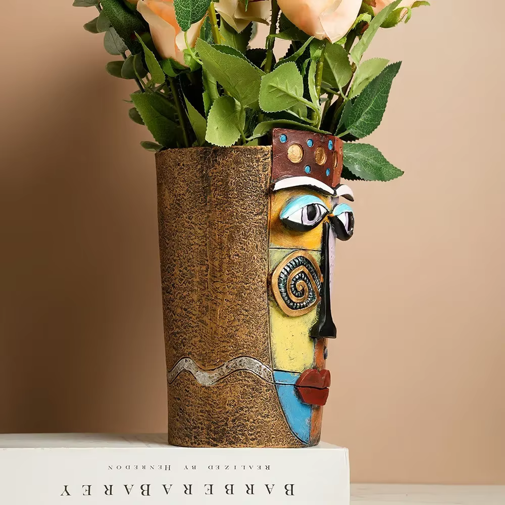 Picasso Brutalist Abstract Beauty Face Flower Pot Ornaments Head Planter Container Garden Decoration Outdoor Accessories Vases