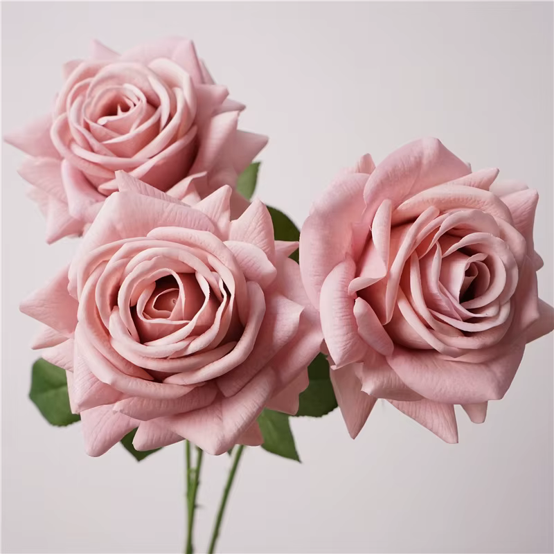 Lot de 5 Roses Artificielles Hydratantes Effet Réel pour Décoration de Mariage