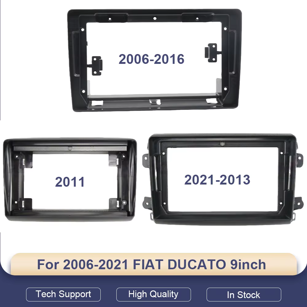 Pour Fiat Ducato 2006-2021, cadre d'autoradio Android 9 pouces 2 DIN, panneau de tableau de bord, faisceau de câblage, adaptateur, lecteur multimédia, décodeur Canbus