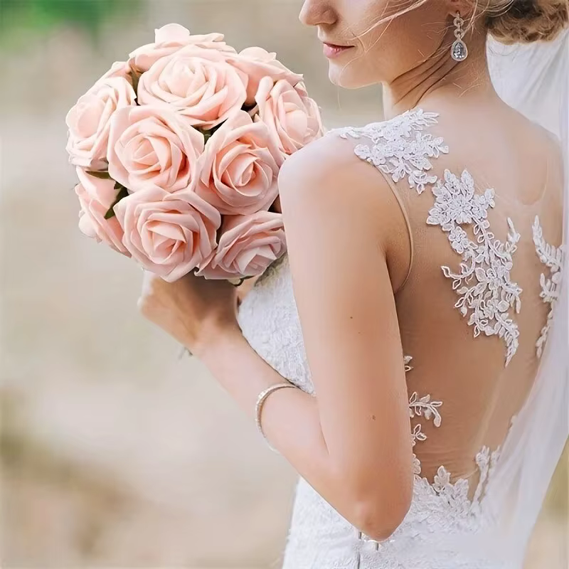 Fleurs artificielles, fausses fleurs Roses avec tige