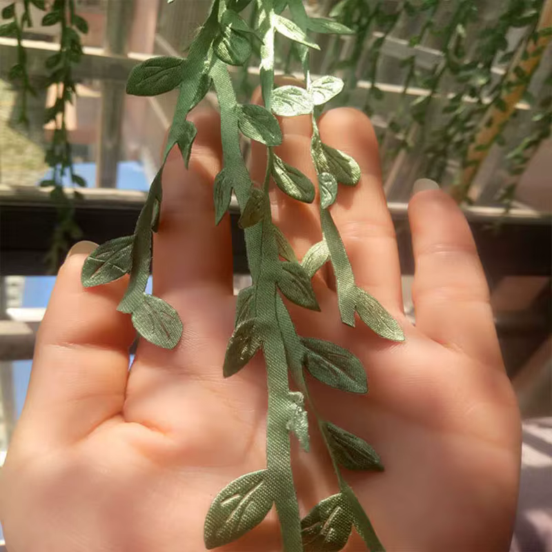 Feuilles vertes artificielles en forme de feuille de soie