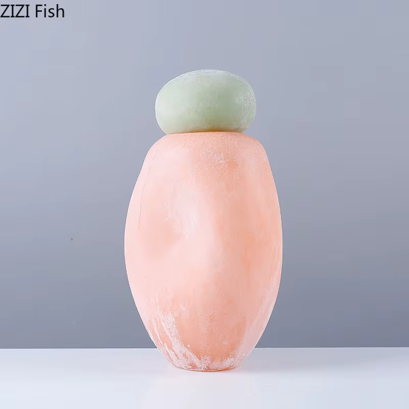 Vase en Verre Coloré avec Couvercle
