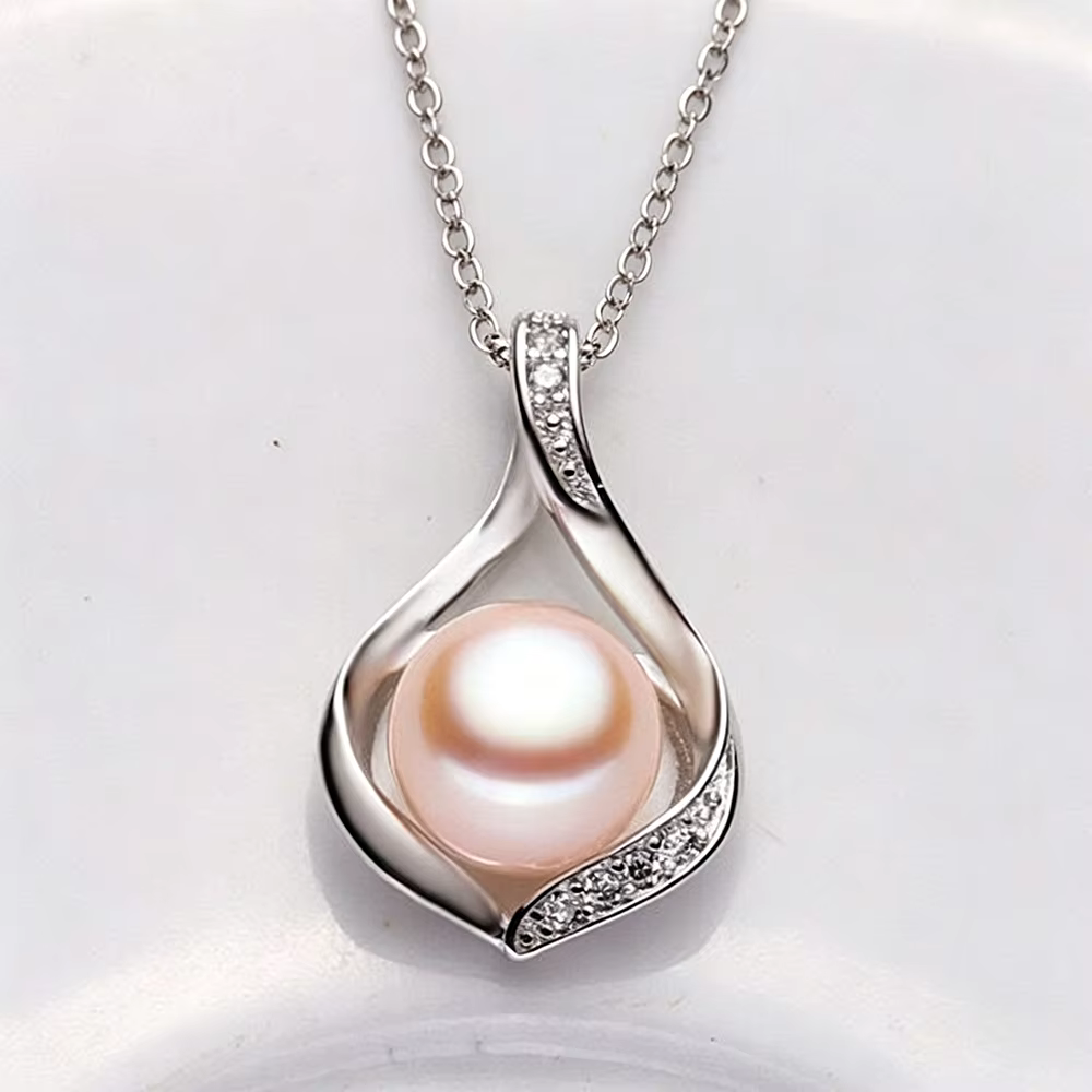 Pendentif en perles noires d'eau douce naturelles pour femmes, collier en argent 925 avec perles blanches et roses, cadeau d'anniversaire pour mère et femme