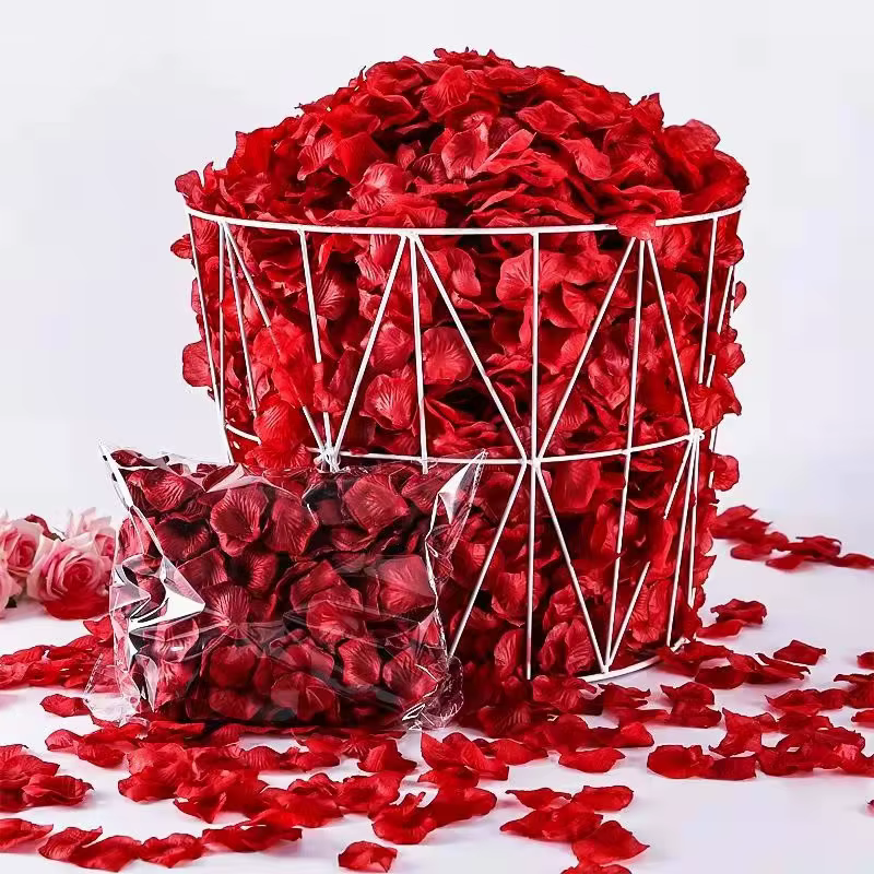 2000 pièces de pétales de Roses en soie