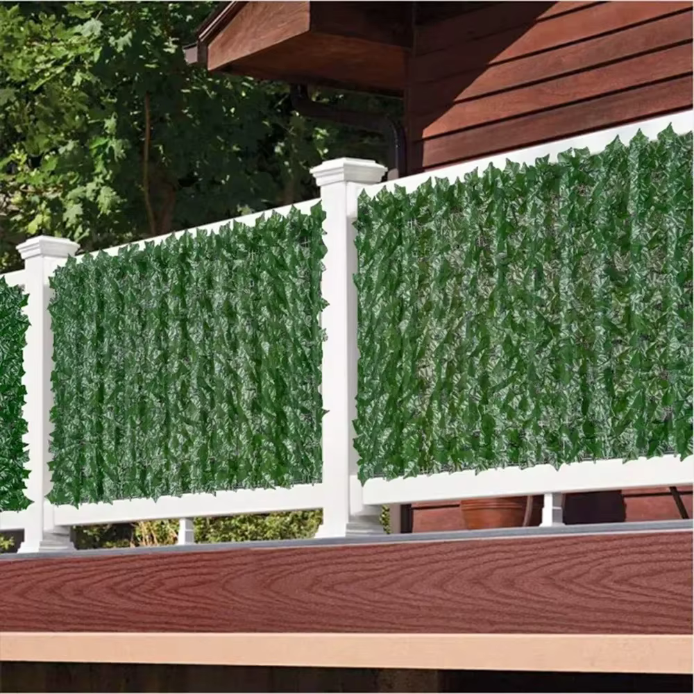 Panneaux de clôture à feuilles vertes artificielles 1M/3M