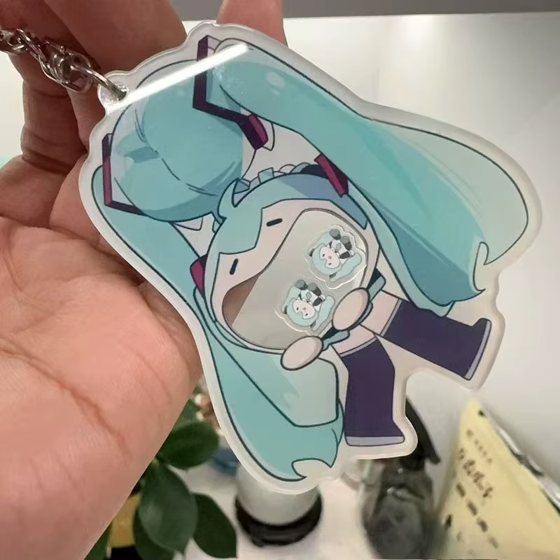 Porte-clés HATSUNE MIKU en acrylique, breloque Shaker mignon, cadeau pour meilleur ami, accessoires de Cosplay