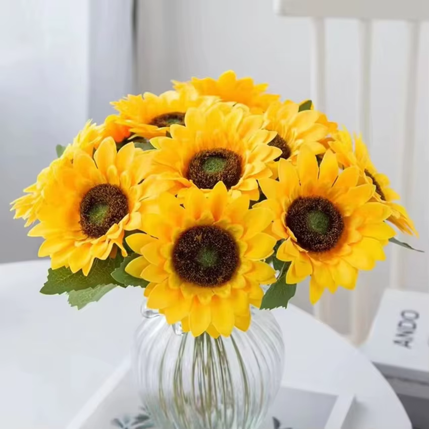 Fleur artificielle Tournesols Maison Jardin Table Décoration Étamine De Mariage Bouque Festival Faux Gerbera Salon Chambre Scène
