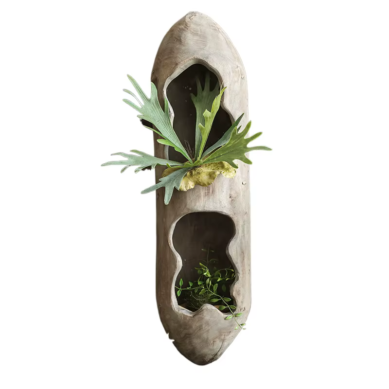 Pot de fleur en saule rustique Wabi-Sabi à Double bouche