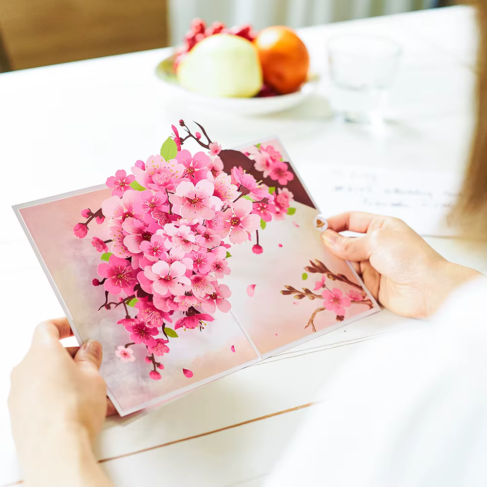 Carte de vœux pop-up avec orchidées Cymbidium