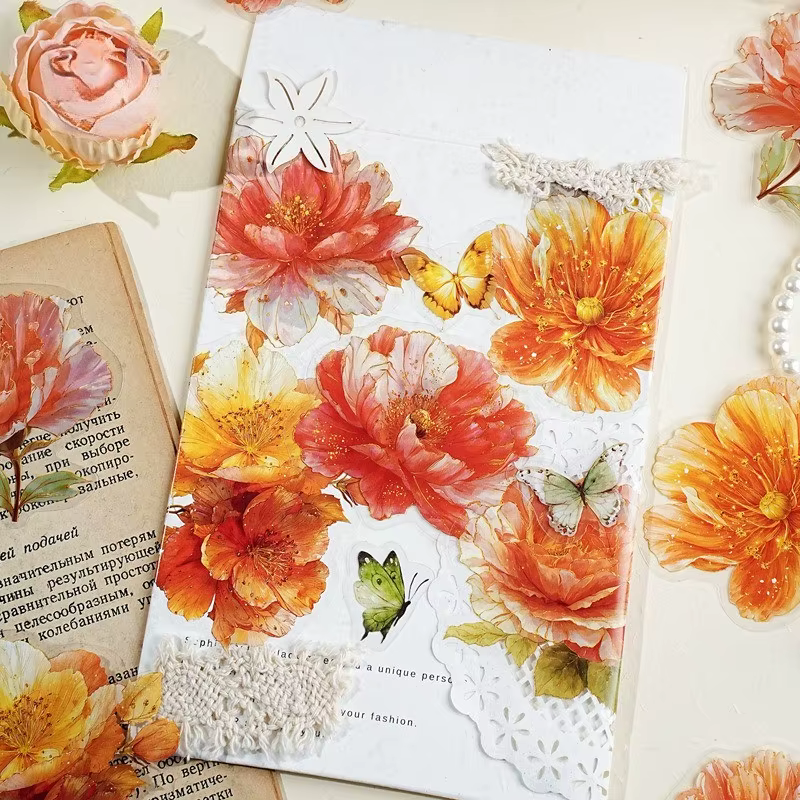 Autocollants de Scrapbook prédécoupés à fleurs