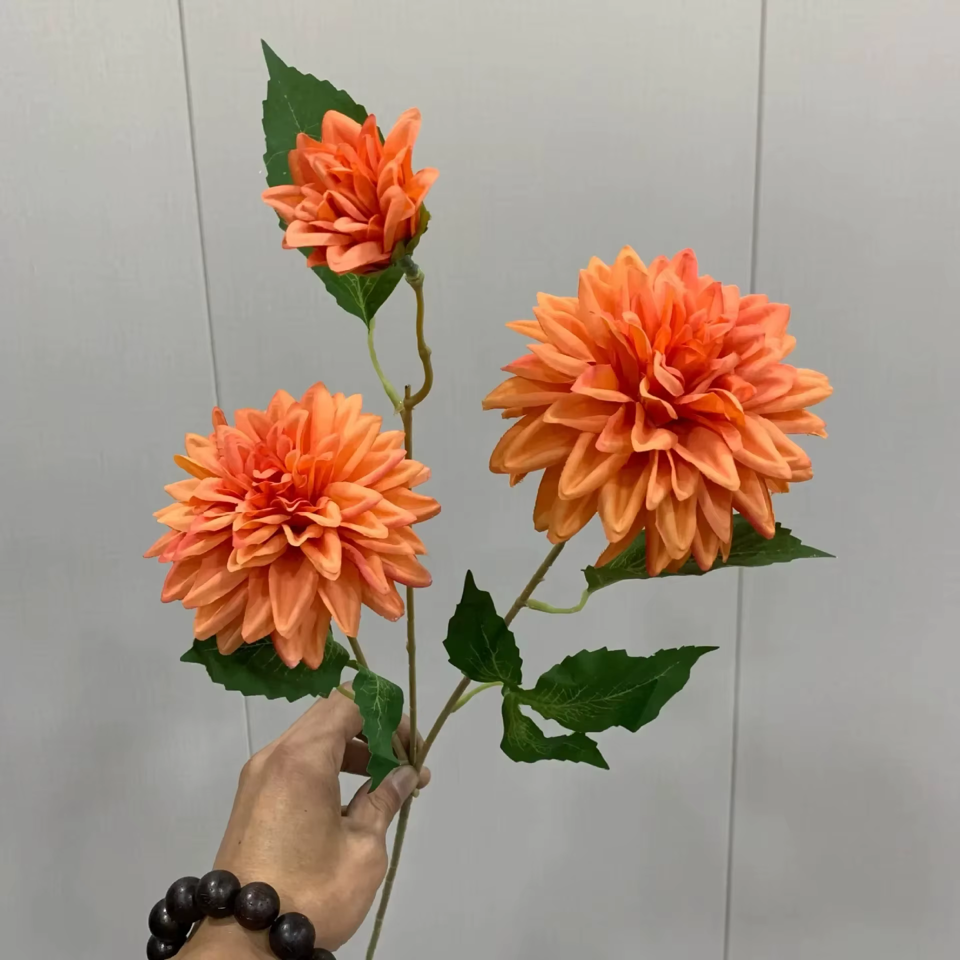 Magnifique fleur artificielle Dahlia à 3 têtes