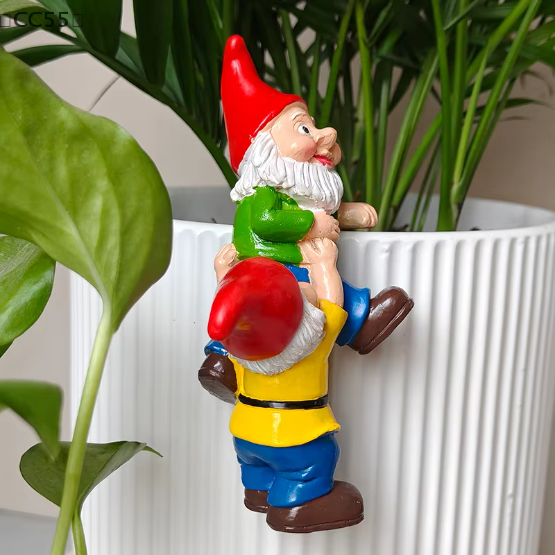 、1CC55 Vauas Figurines de Gnome d'escalade Pot de fleur Hugger Gnomes de jardin suspendus Décorations de plantes pour