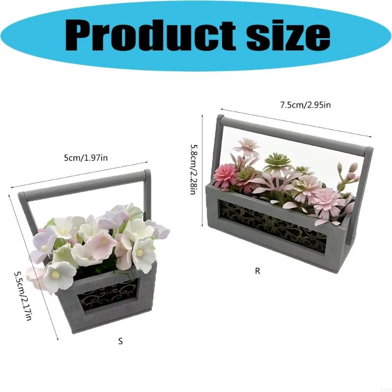 Plantes miniatures à fleurs roses pour maisons poupées