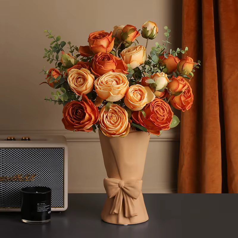 Rose artificielle en soie