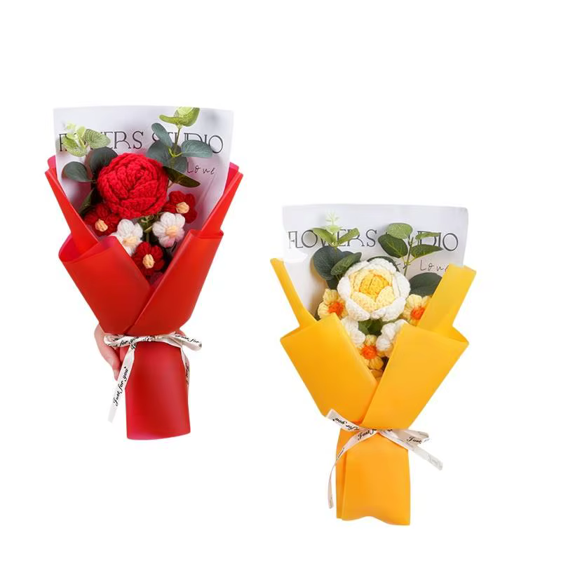 Bouquet de fleurs artificielles roses et tournesols