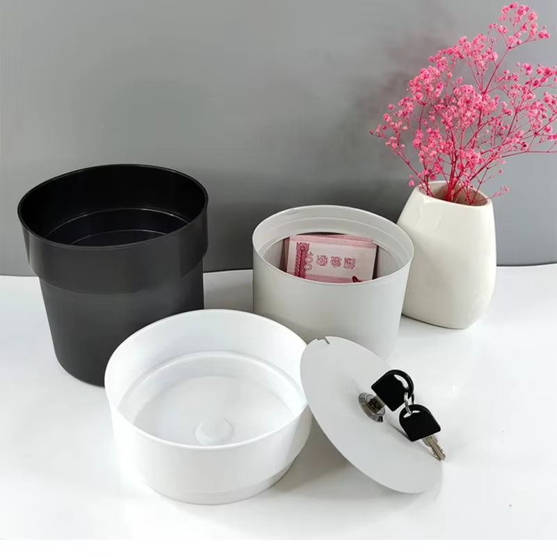 Grand pot de fleurs avec coffre-fort dissimulé - Cachette secrète pour argent