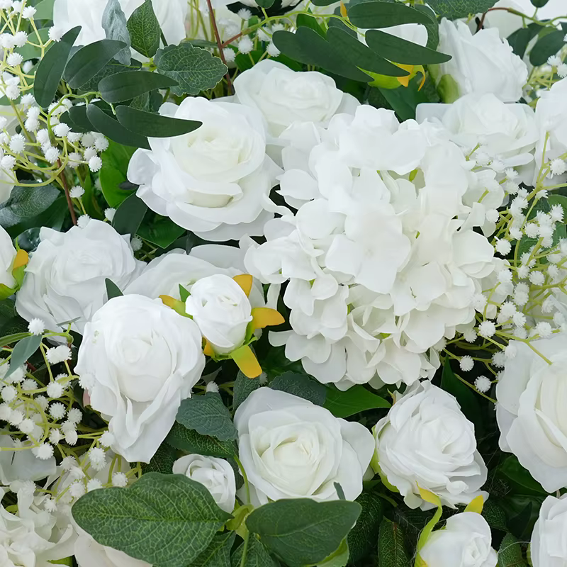 Blanc bébé souffle verdure saule accrocher fleur rangée Table centres