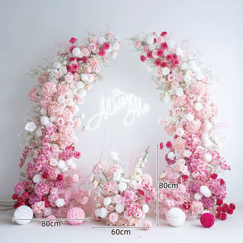 Uflower luxe romantique pêche rose hortensia