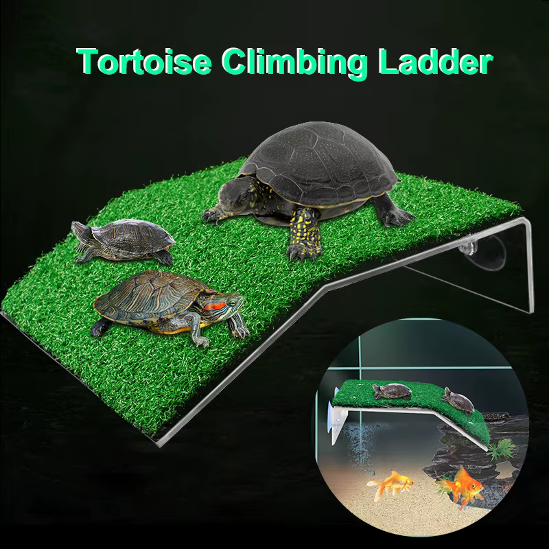 Plate-forme de se prélasser pour tortues, Simulation d'habitat, rampe de pelouse, quai de tortue, île flottante pour Reptile, Terrarium, accessoire d'aquarium