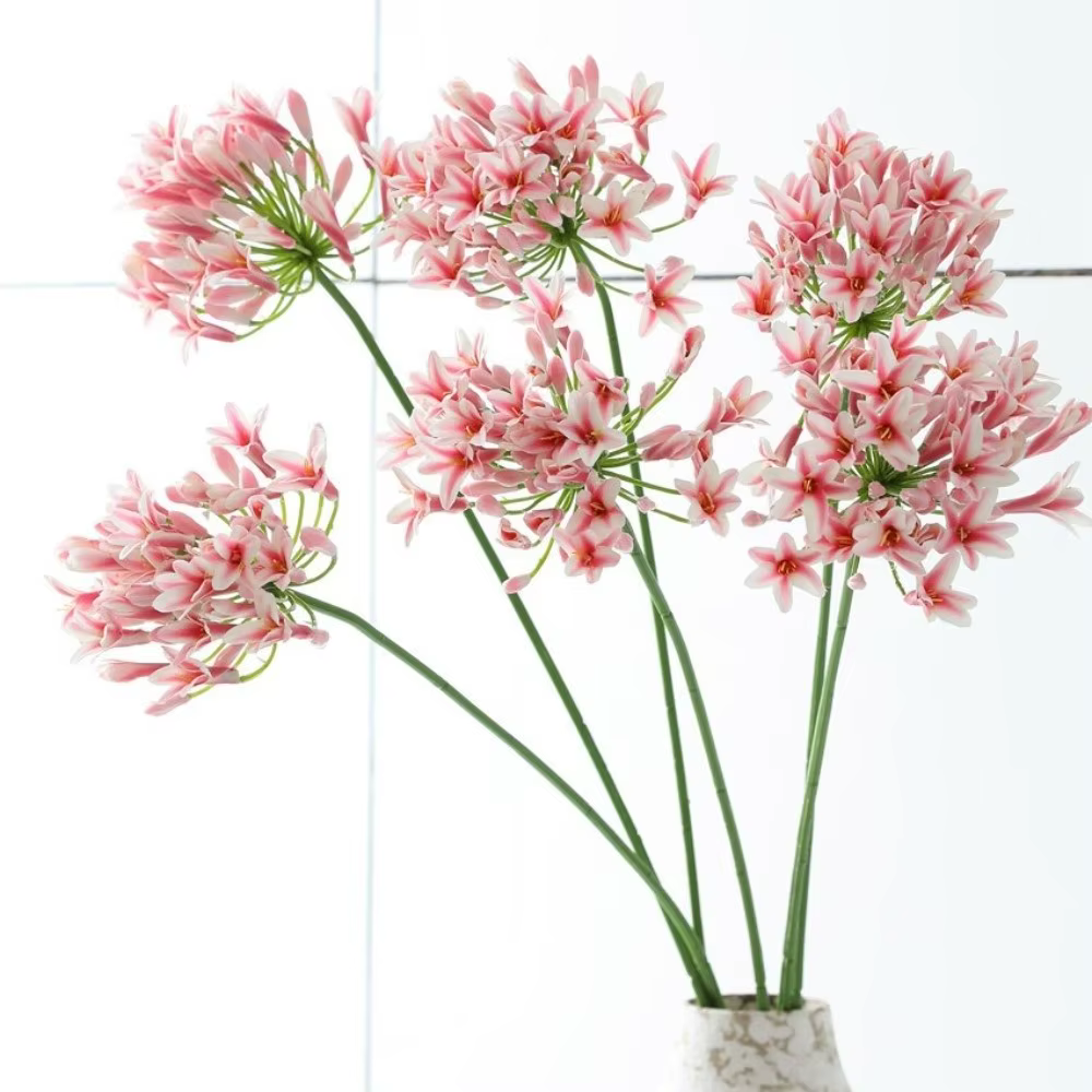 Nouvelle branche de fleurs d'agapanthus artificielles de 75 cm de long