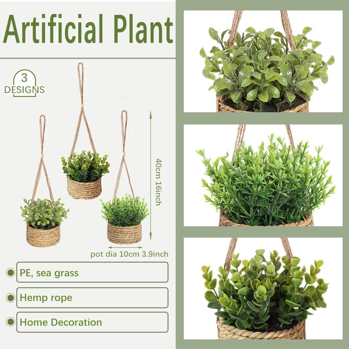 XIYA fleur vert plantes artificielles Eucalyptus herbe tissé romarin