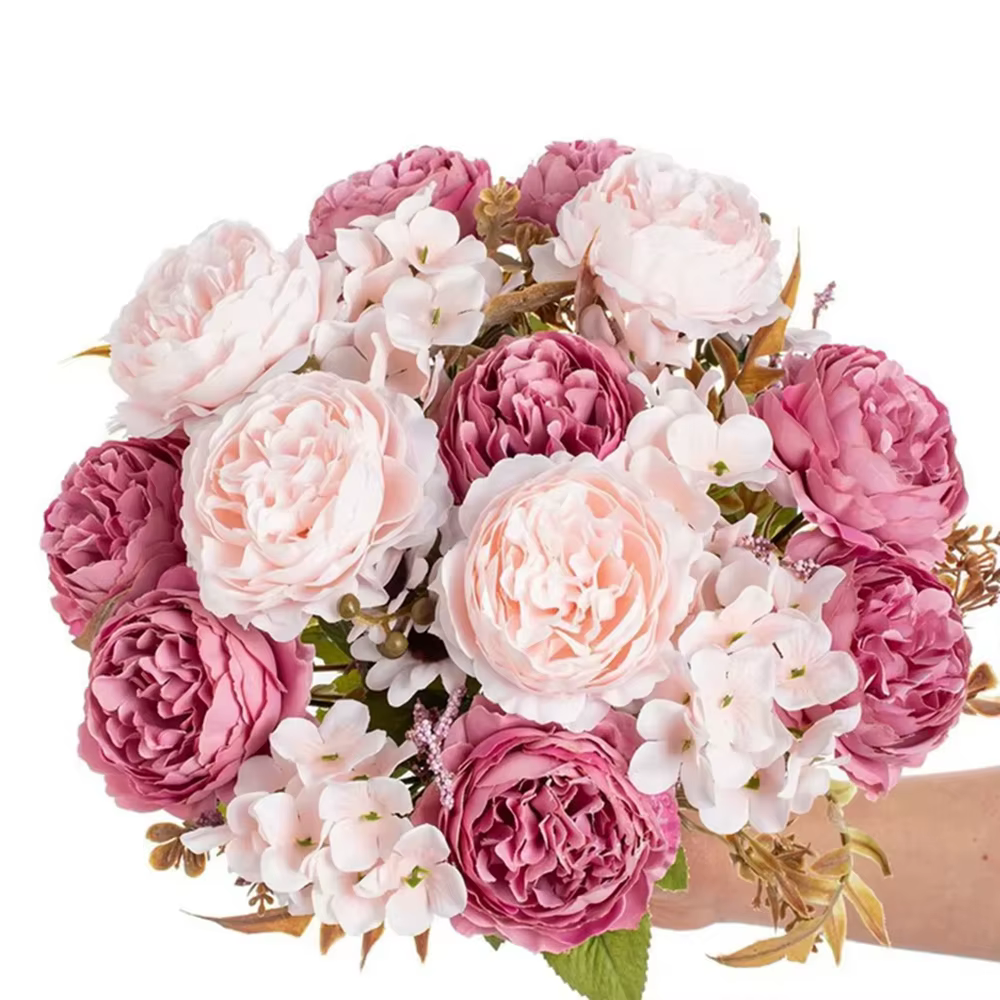Fleur artificielle soie pivoine persane cour extérieure jardin Festival de mariage Bouquet de mariée maison chambre bricolage cadeau boîte Scrapbook Decor
