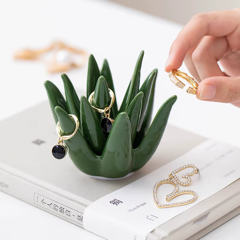 Anneau Cactus en céramique nordique à l'aloe vera