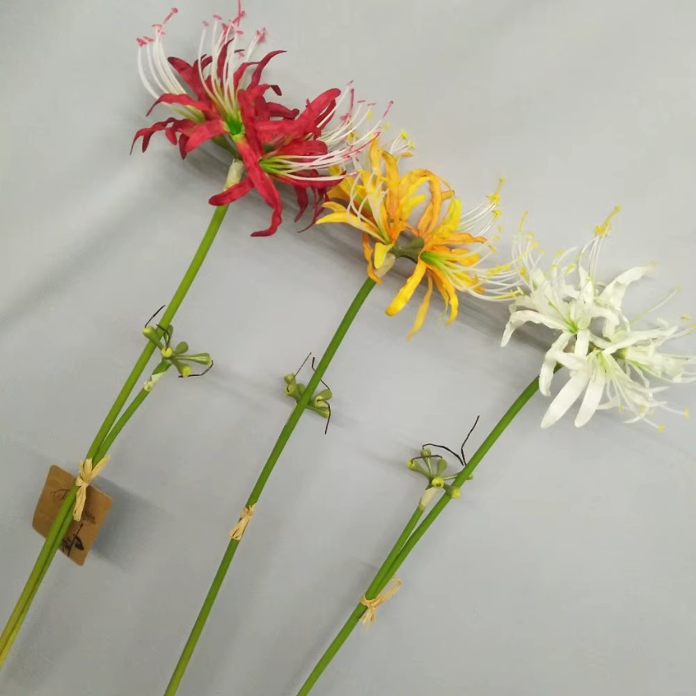 60cm Simulation Manzhushahua soie araignée lys fleurs artificielles photographie décoration bricolage Pseudo Lycoris Bouquet mariage