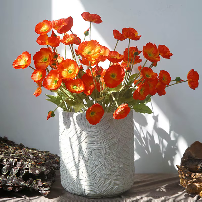Fleurs de coquelicots artificielles à 4 têtes