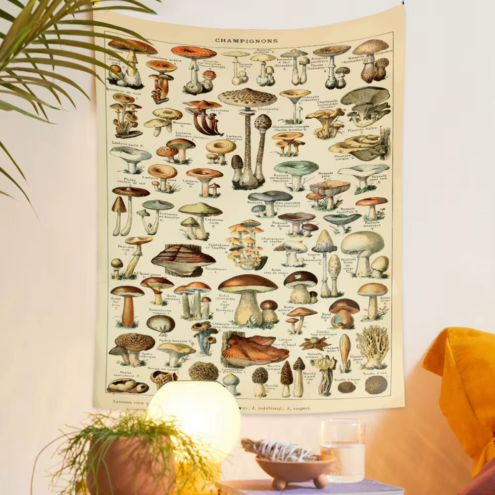 Concerflower Botanical Lent Rooms Tapisserie, Boho Art Icidal Strated Wall Decor, Farmhose Vintage