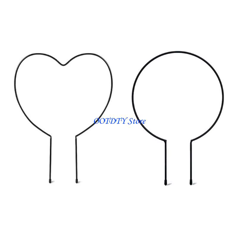Support rond en fer métallique 367A pour plantes jardin en forme cœur